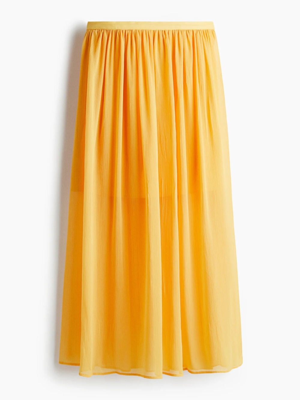 NWT H&M Yellow Maxi Skirt with Gathered Waist